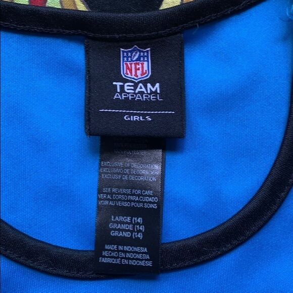 NFL Apparel Carolina Panthers Football Cheer Sleevless Top - Girls Large - Picture 3 of 5